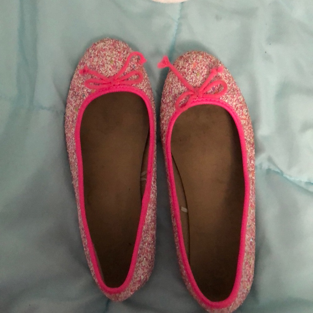 Pink kids sparkly flats